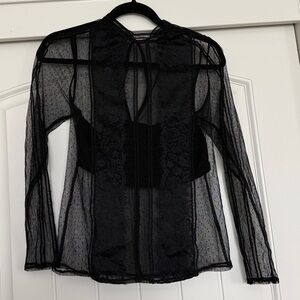 Express Black Lace Top